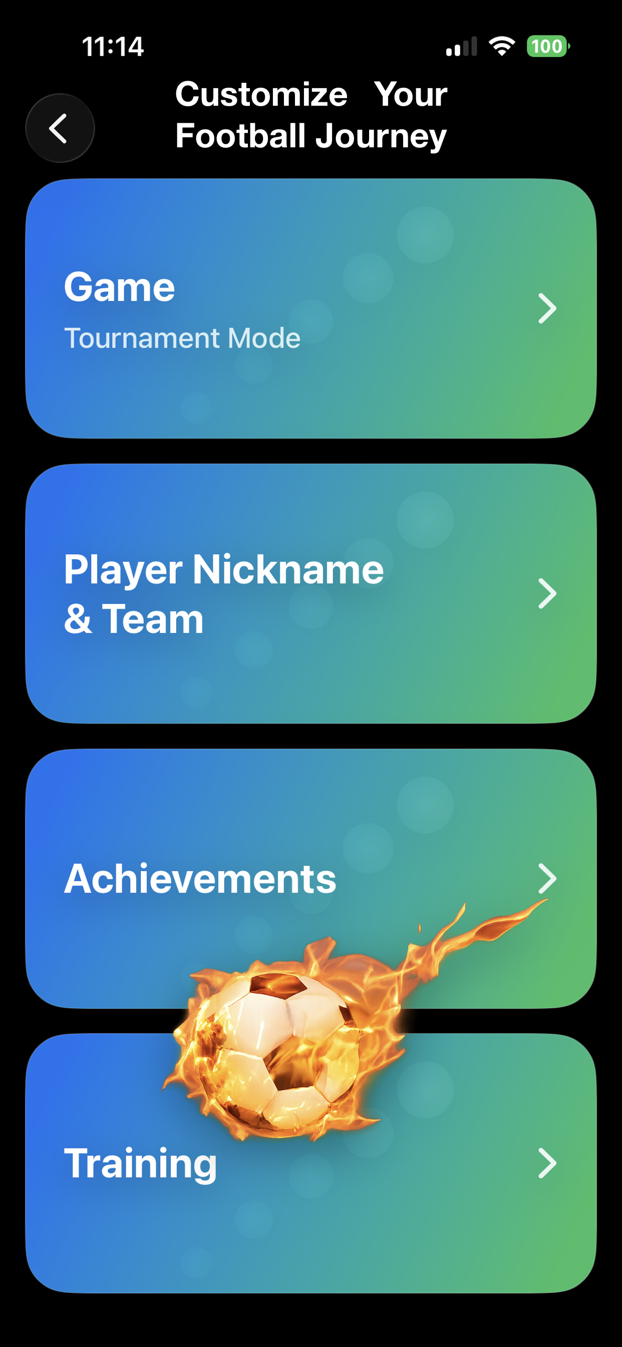 Main menu with modes